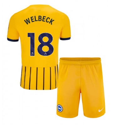 Brighton Danny Welbeck #18 Segunda Equipación Niños 2024-25 Manga Corta (+ Pantalones cortos)